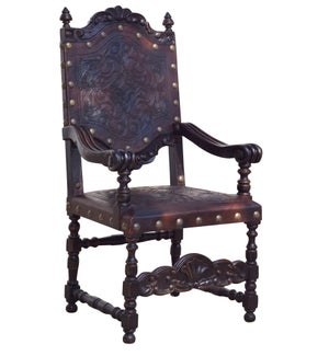 HAND TOOLED LEATHER CHAIR EXTRA LARGE